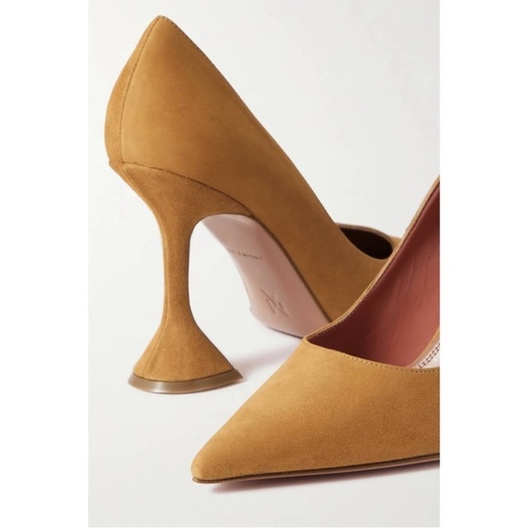 Amina Muaddi Brown Suede Heels size 37 - Picture 2 of 5